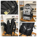 New large capacity backpack - perfect for high school, college, and university students. casual printed backpack with color blocking design, ideal for business trips and travel