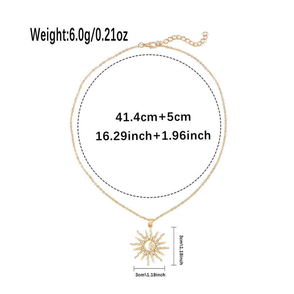 Wholesale sun-studded diamond necklaces - european & american cross-border fashion jewelry, alloy moon pendants, niche light luxury star necklaces