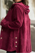 cross-border fashion women's autumn/winter new arrivals: -style hooded, loose-fit corduroy casual jacket for women