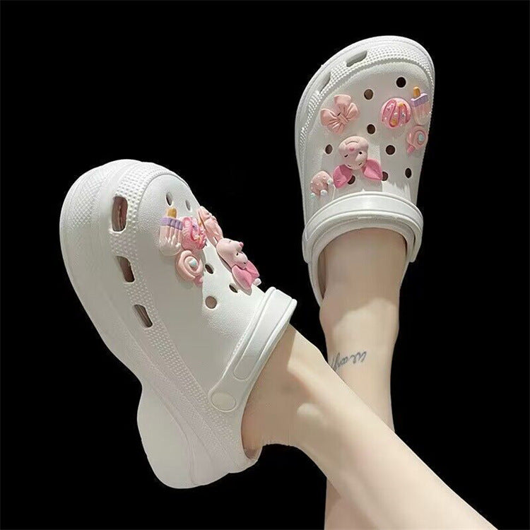 New arrival hole slippers for women student dormitory outwearfashionthick sole beach toe sandals summer popularins