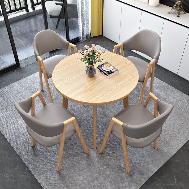 Nordic light luxury negotiation table and chair combination sales department modern casual milk tea shop dining table small apartment round table for home