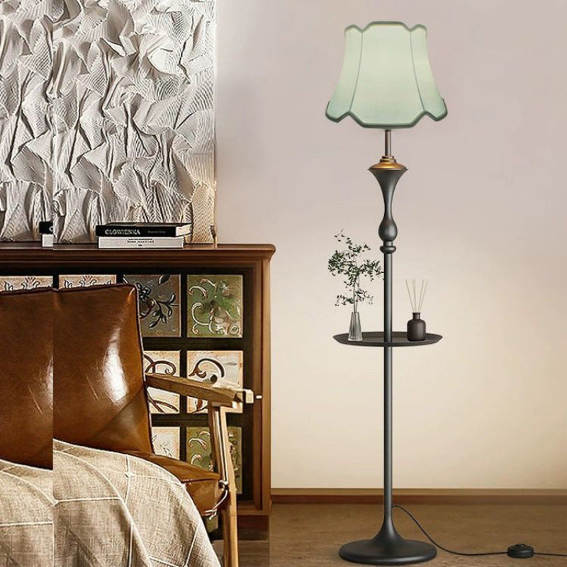 American retro coffee table floor lamp living room sofa bedroom study round table storage medieval eye protection atmosphere fabric lamp