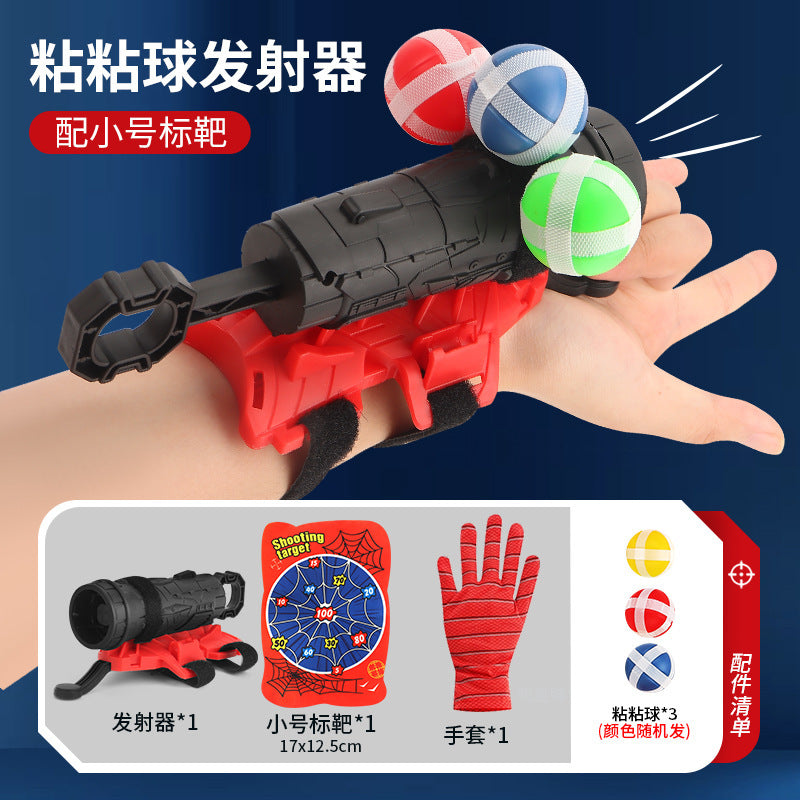 spider launcher sticky ball target ejection ball gun wrist jet indoor dart men kids toys