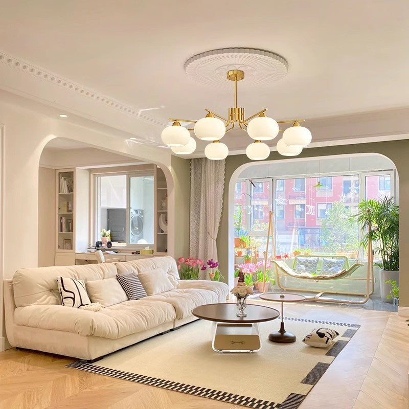 Living room lamp chandelier medieval cream style Bauhaus bedroom lamp French lamp Zhongshan home improvement lighting factory direct sales