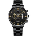 watch fake three-eye men steel band watch business casual calendar quartz watch men's in stock