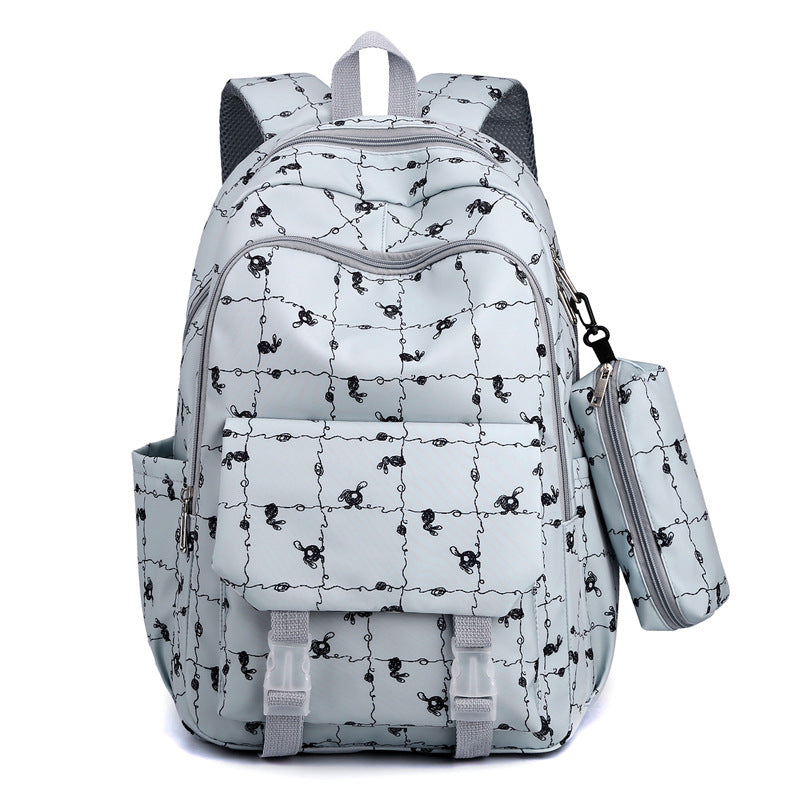 New large-capacity backpack ins trendy and simple junior high school college student schoolbag lightweight loli girl backpack