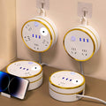 Retractable power strip with usb ports, cord management panel, multi-outlet socket, and built-in cable – ideal for home, dorm, and office use