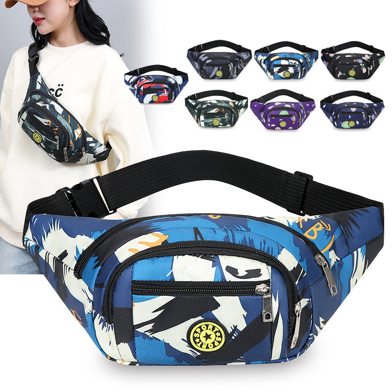 Fanny pack, men's and women's change bag, large capacity, anti-splashing water, cashier business bag, fashion outdoor sports, mobile phone bag, messenger bag.