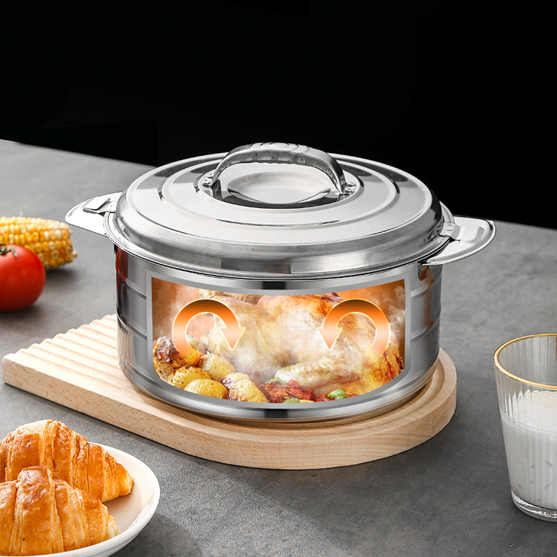 Cross-border African stainless steel fresh-keeping lunch box set, pot set,  10-piece pot set, double-layer foaming heat insulation pot