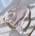 Kids' solid color knit top - perfect for layering, autumn/winter thickened warm girls' sweater, candy color new arrival