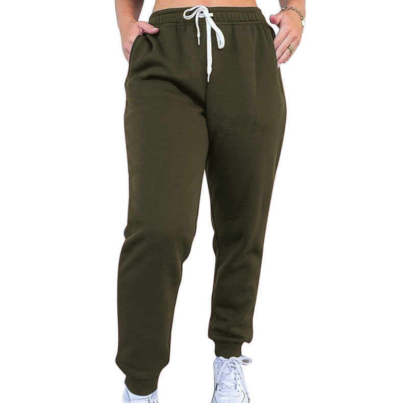 2025 amazon new arrival: women's solid color high-waisted tie-waist active pants, casual sweatpants, japanese and korean style
