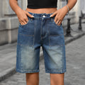 European and american cross-border foreign trade  independent station american retro mid-waist denim shorts women's summer distressed straight pants