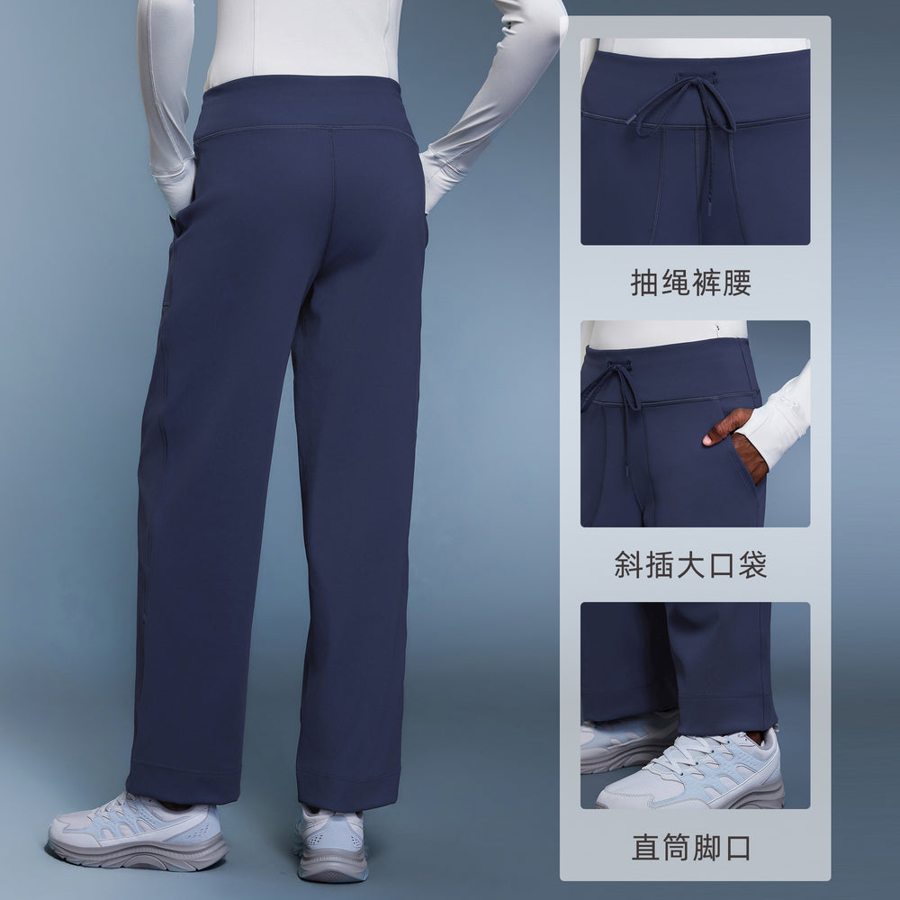 Naked feeling loosefleece-lined yoga pants easiest for matchcasualstraight-leg pants sports running fitness pants women's fall and winterdl336-3