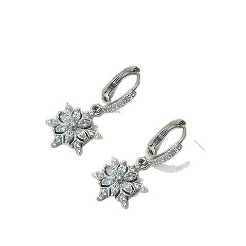 Exquisite sparkling zircon rotating snowflake tassel earrings - women's high-end, elegant, unique, and stunning earrings