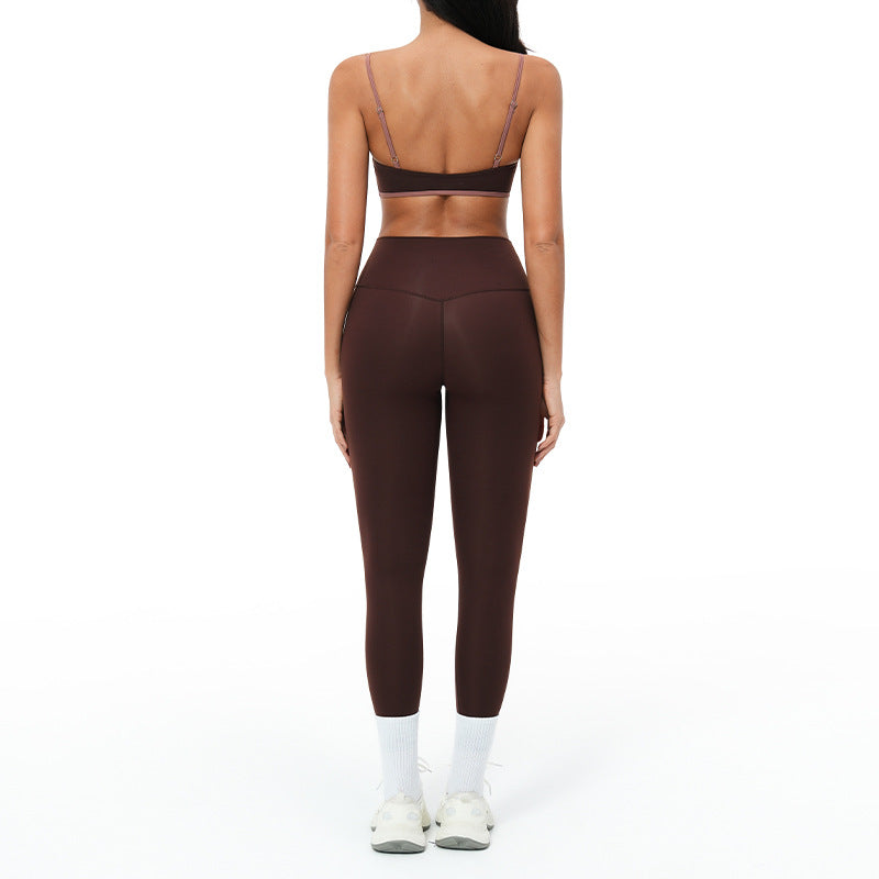 New  barely-there yoga set - spaghetti strap, beautiful back, activewear set for casual running and fitness - 6116
