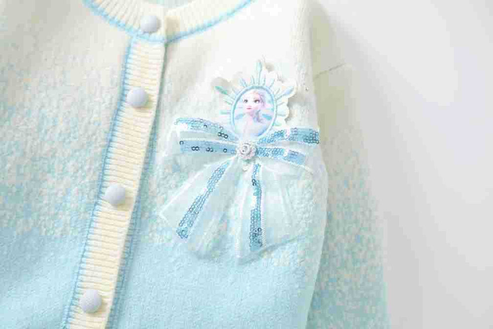 Girls' cardigan elsa princess outerwear sweater set
