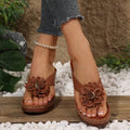 Southeast asia  spring/summer new arrival: plus-size women's shoes for export,  cross-border, floral thong sandals - wholesale