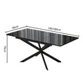 Factory direct rock slab dining table - nordic style casual rectangular dining table - carbon steel long table - modern minimalist dining table for small spaces