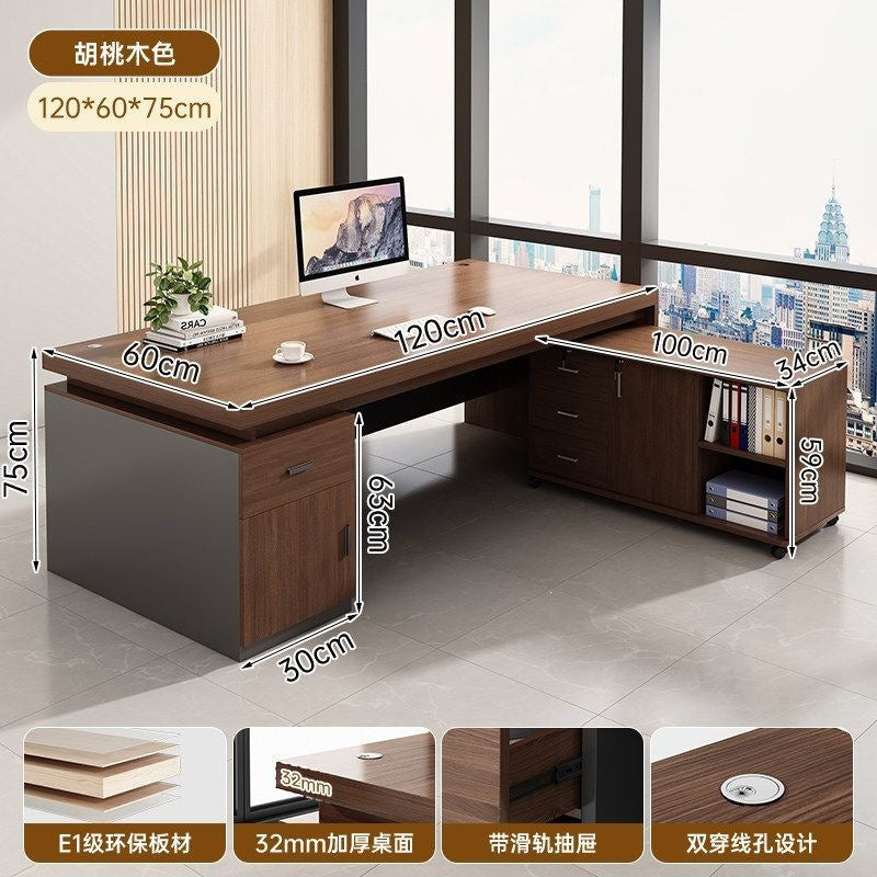 Modern home office desk computer table chair set - thickened desktop study desk - executive office writing desk