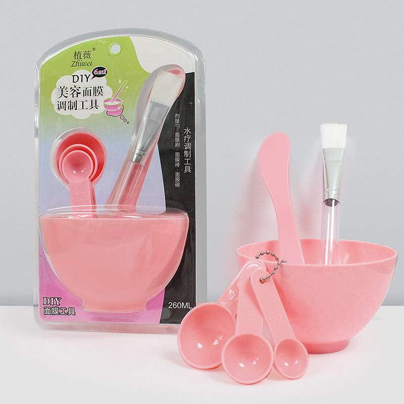 Zhiwei 6-piece suit bowl large beauty mask tool bowl stick brush spoon suit plastic mask bowl mask brush