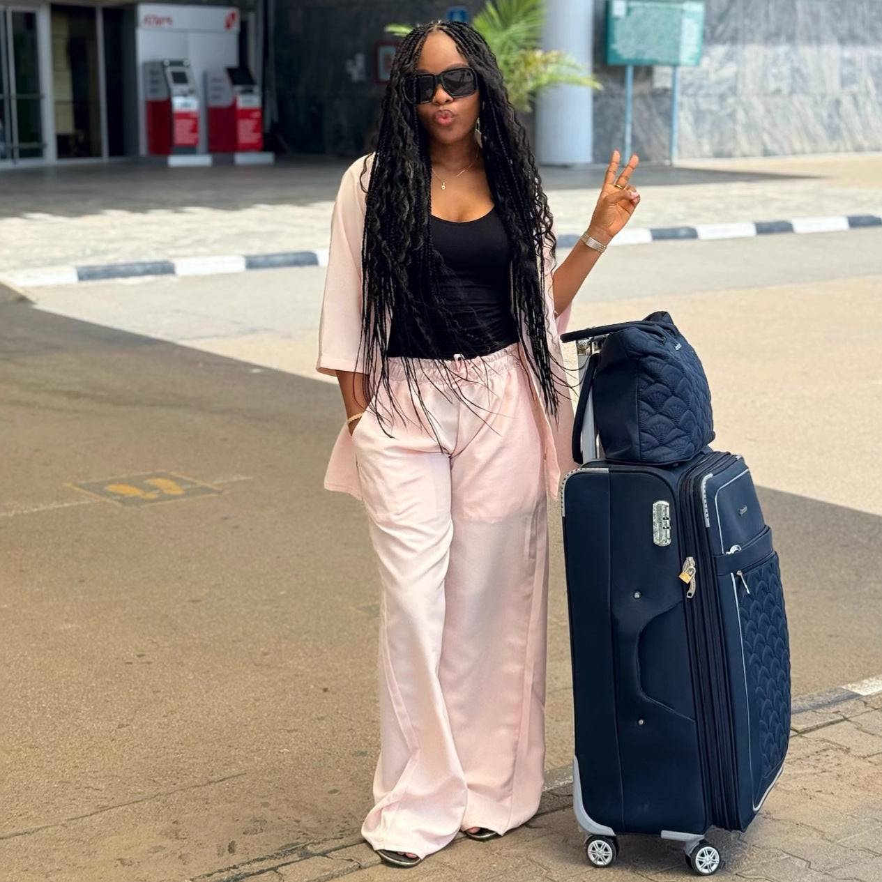 European and American large-size casual women's clothing set solid color cardigan shirt loose age-reducing trousers women's African fashion two-piece set