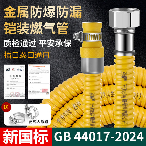 New national standard metal clad armored pipe, household gas water heater, explosion-proof metal liquefied gas pipe for stove connection