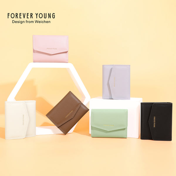 Forever Young women's wallet fashion short 30% off change bag simple ultra-thin card bag ins wallet