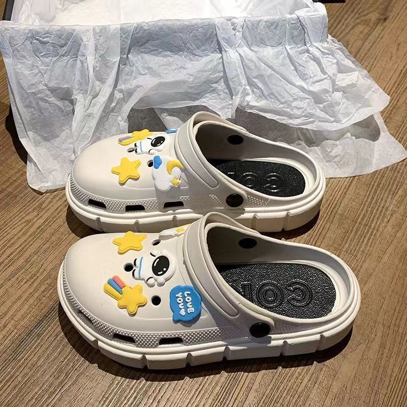 Thick sole women's 2024outwearsummerpopularnon-slip toe beach cute slippers hole new arrivalsweeteasiest for match