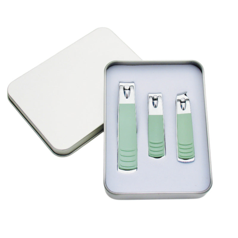Stainless steel nail clipper three-piece gift set - cuticle nippers, manicure kit, wholesale nail clipper set