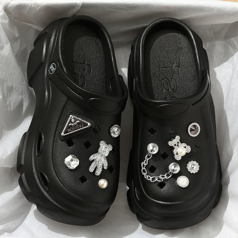 Women's clogs eva outdoor wearable thick sole non-slip 2025 new beach closed-toe sandals and slippers - summer collection