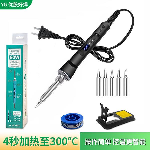 Cross-border new product 90W internal heating type digital display temperature regulation constant temperature electric soldering iron set electric loiron welding pen household maintenance