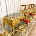 Golden stainless steel buffet warmer - 9l large capacity wedding & event food warmer - commercial grade, ready to ship for hotels & restaurants