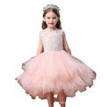 Girls' formal dress new arrival: customizable tulle tutu princess dress - pink floral print cake skirt, european & american style vest dress