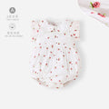 Baby bodysuit  summer newborn triangle bodysuit, pastoral style floral sleeveless pure cotton infant clothing