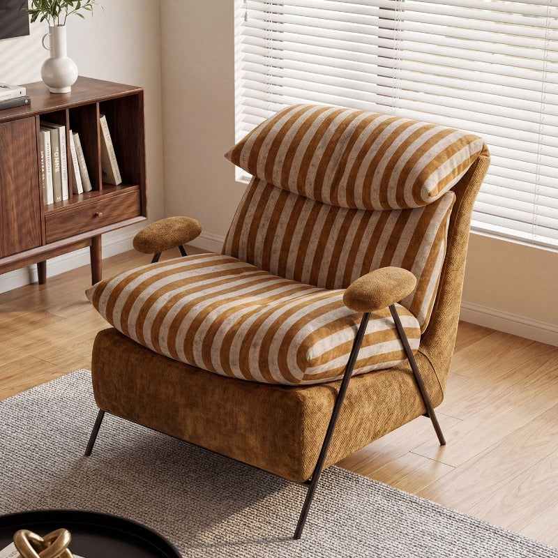 Leisure chair living room sofa chair balcony single chair italian normcorecasual chair first layer cowhide down soft chair