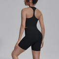 pure color double-sided brocade beautiful back tight-fitting breathable yoga suit training sports running fitness two-piece set for women