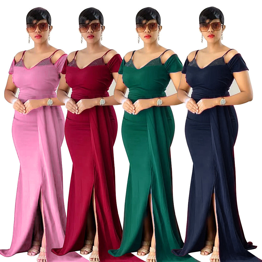 European and american  sexy evening dresses cross-border e-commerce african  bridesmaid wedding slip dresses
