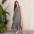 European and american cross-border  summer new sleeveless casual designer a-line maxi dress for women