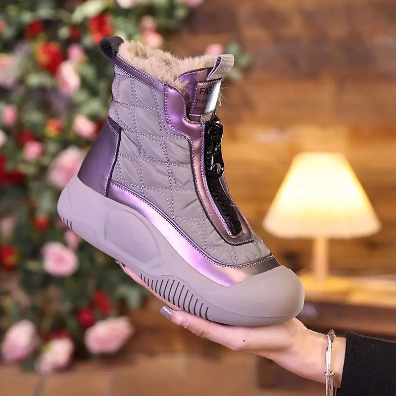 Snow boots women's winter velvet thickened waterproof and non-slip women's shoes new 2024 popular autumn and winter short boots cotton shoes