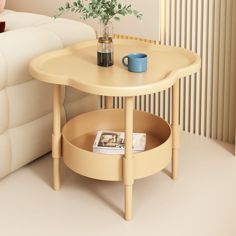 Cream style side table movable bedroom bedside table storage rack for home living room round table creative coffee table sofa side cabinet