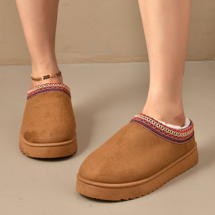 winter collection: plus-size, thick-soled, fleece-lined, closed-toe slippers for women (sizes 36-43). perfect for cross-border e-commerce. available for dropshipping on  and