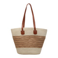 New woven bag large capacity tote bag simple versatile shoulder bag casual travel commute tote bag women's bag