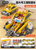 New children's fire truck transforming ejection track parking garage sound and light educational model toy car
