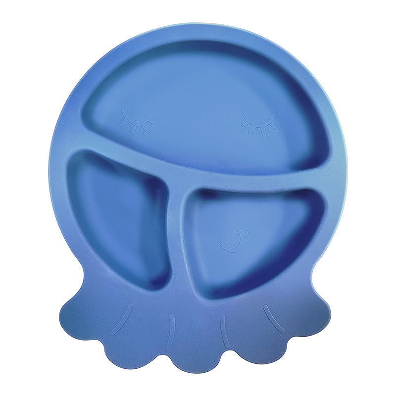 Children's silicone plate, food grade silicone baby grid plate, baby complementary food bowl set, tableware wholesale