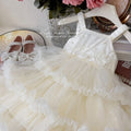 Girls' dress -  summer collection - korean style, chic princess dress with pearls - baby girl's tutu dress - birthday party dress