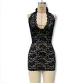 summer new arrival: cross-border european & american style fashionable sexy halter lace slit slimming bodycon dress for women