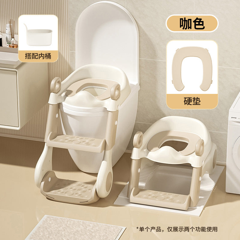 Foldable potty training toilet for kids - baby boys, girls, and toddlers - step stool & squatting toilet aid