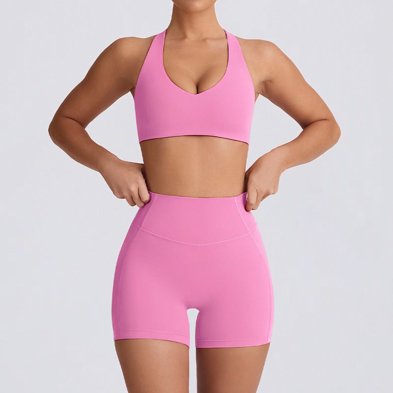 New arrival cross-border sports intimates sling nude yoga clothes outdoor fitness quick-drying yoga pants yoga clothes suit for women