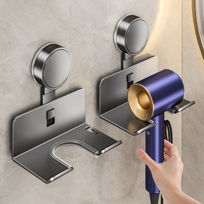 Suction cup hair dryer holder - no drilling required, wall-mounted hair dryer rack, bathroom hair dryer organizer, space-saving organizer