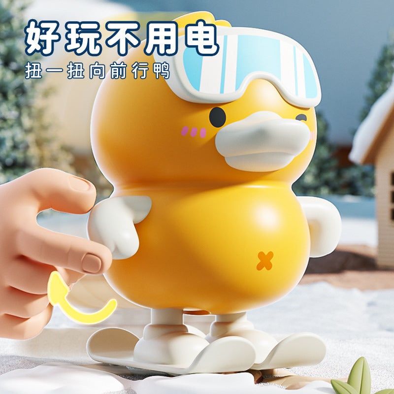 New educational clockwork jumping duck winding little yellow duck cartoon animal cute educational toy kids toy gift